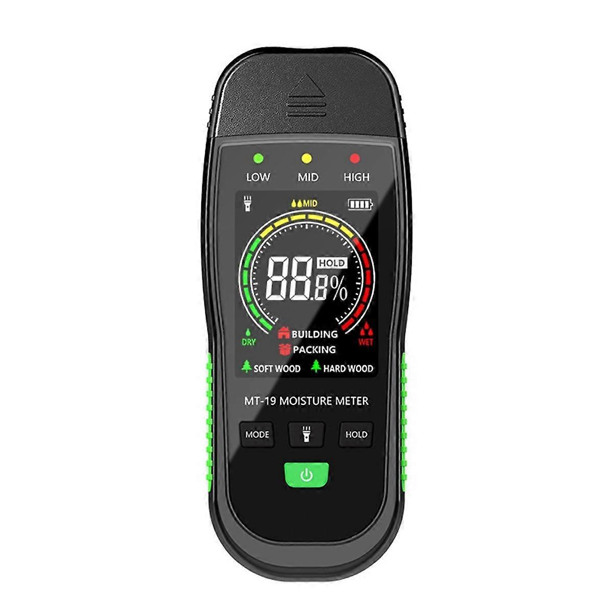 MT19 Color Screen Wood Moisture Meter Wall Moisture Content Tester Paperboard Humidity Detector Cem