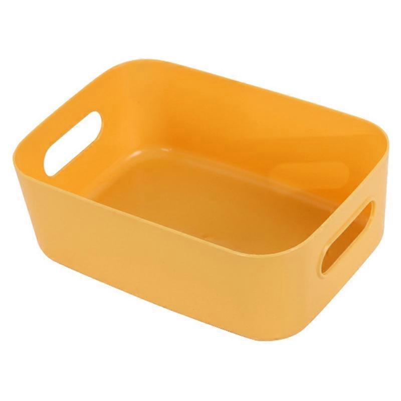 Storage Container Smooth Surface Handle Design Solid Color Versatile Plastic Storage Bin for Bedroom