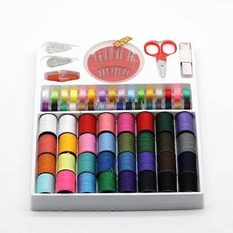 Sewing Kit With 32+ Colors Threads Scissors Tape Measure Needles