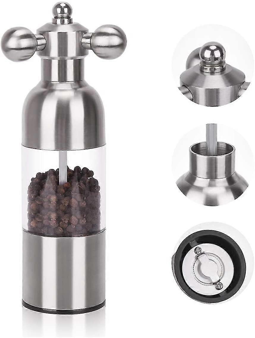 Manual Salt And Pepper Grinder, Coarse And Fine Grinding, Salt And Pepper Mixer With Stainless Steel Rotating Handle