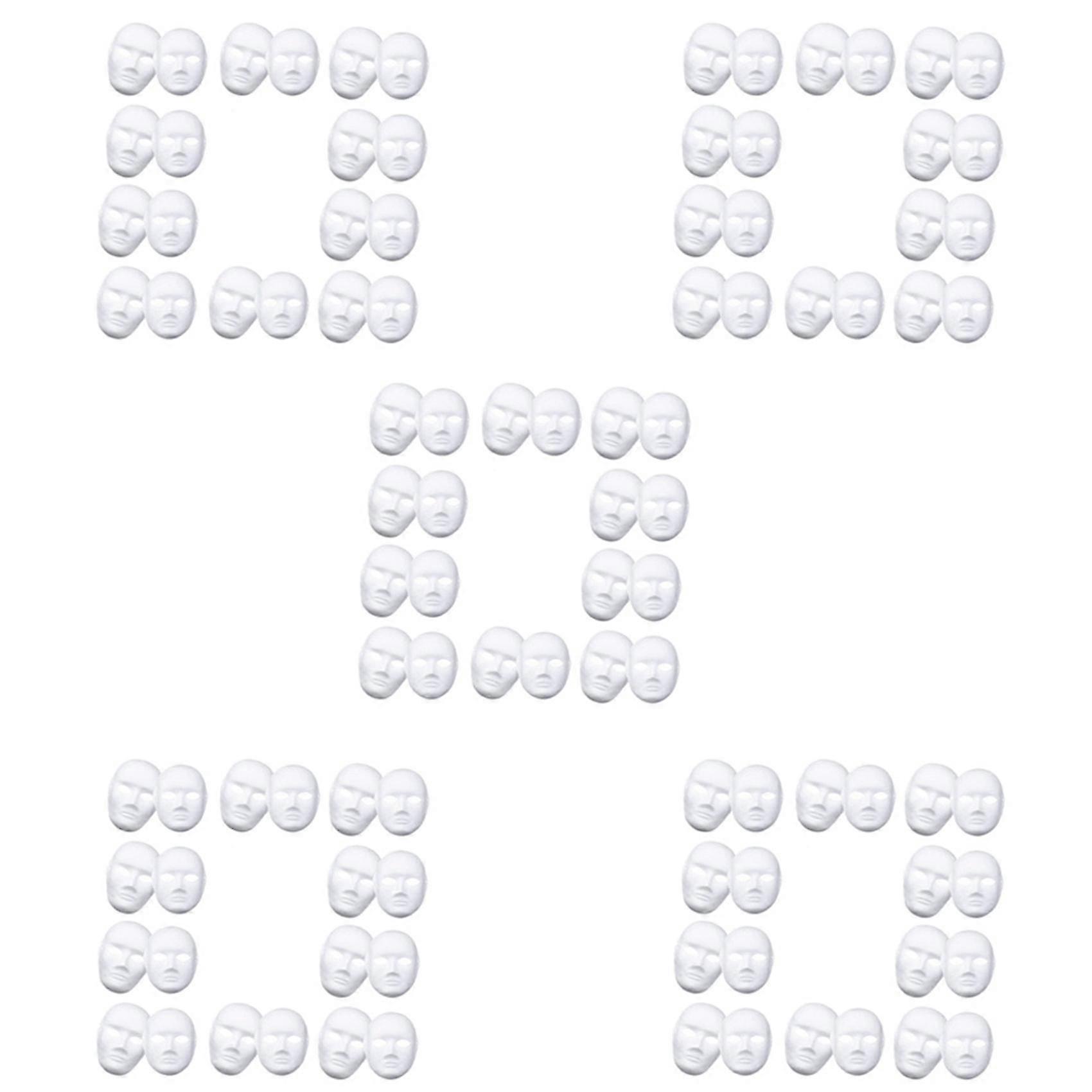 White Mask,60pcs Full Face Mask Blank Diy Mask Dance Cosplay Party Plain Masquerade Paper Mask To D