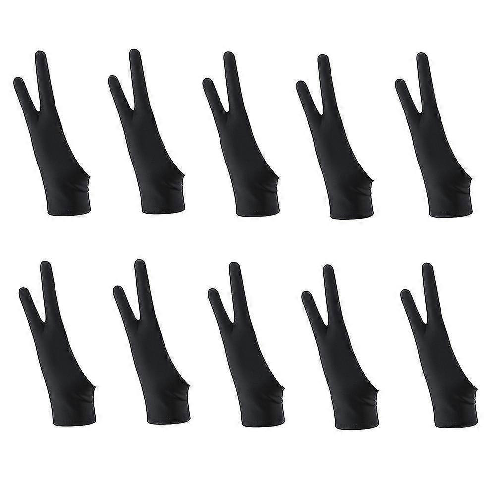 10 Pack Artist Drawing 2 Finger Drawing Gloves For Any Graphics Tablet Digital Drawing (s)