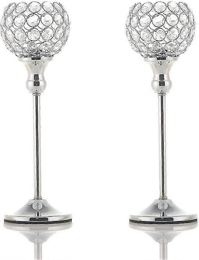 Silver Crystal Candle Holders/candlesticks
