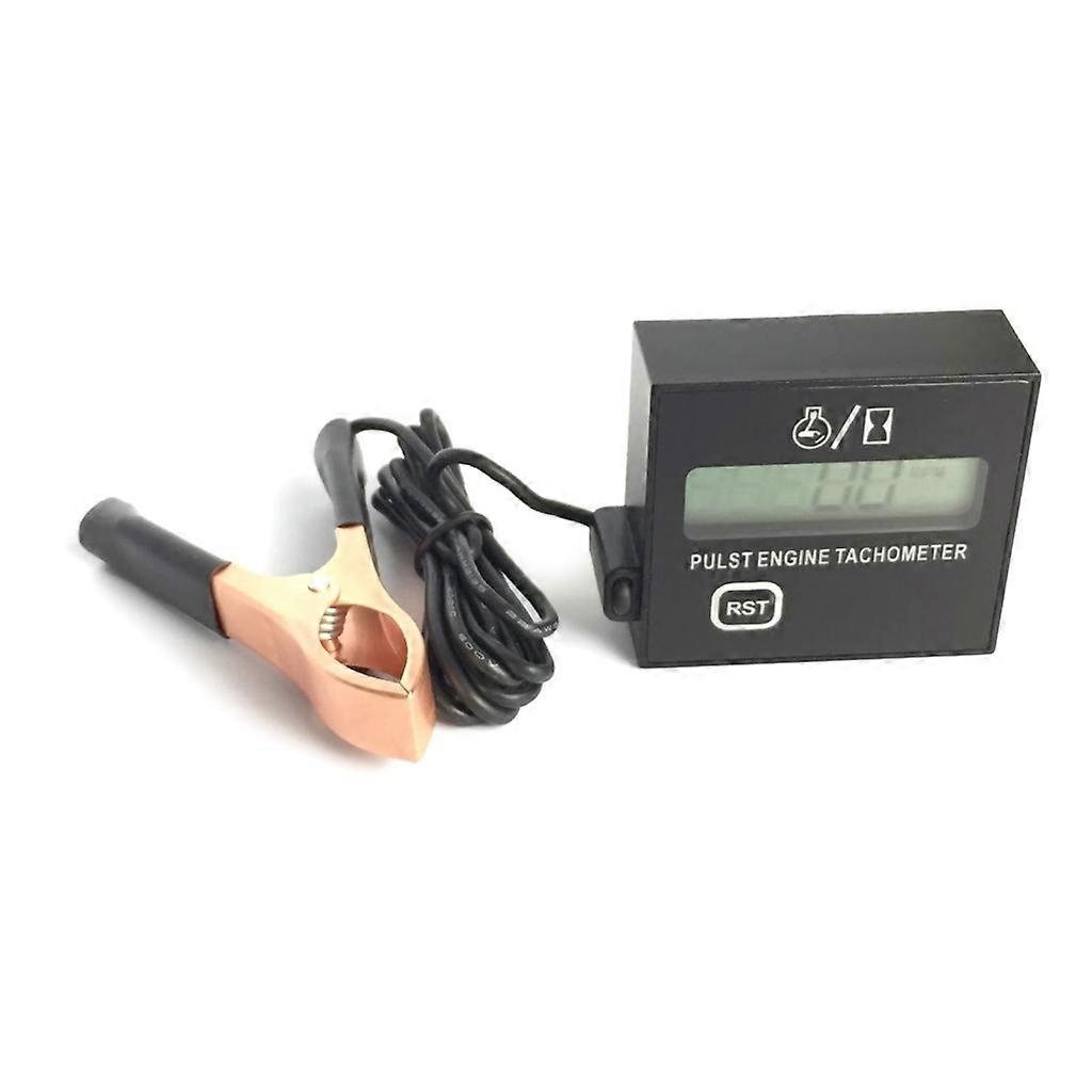 Waterproof Digital Engine Tach Hour Meter Tachometer RPM Gauge Inductive
