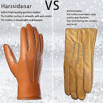Mens Italian Sheepskin Leather Gloves Cashmere Lined