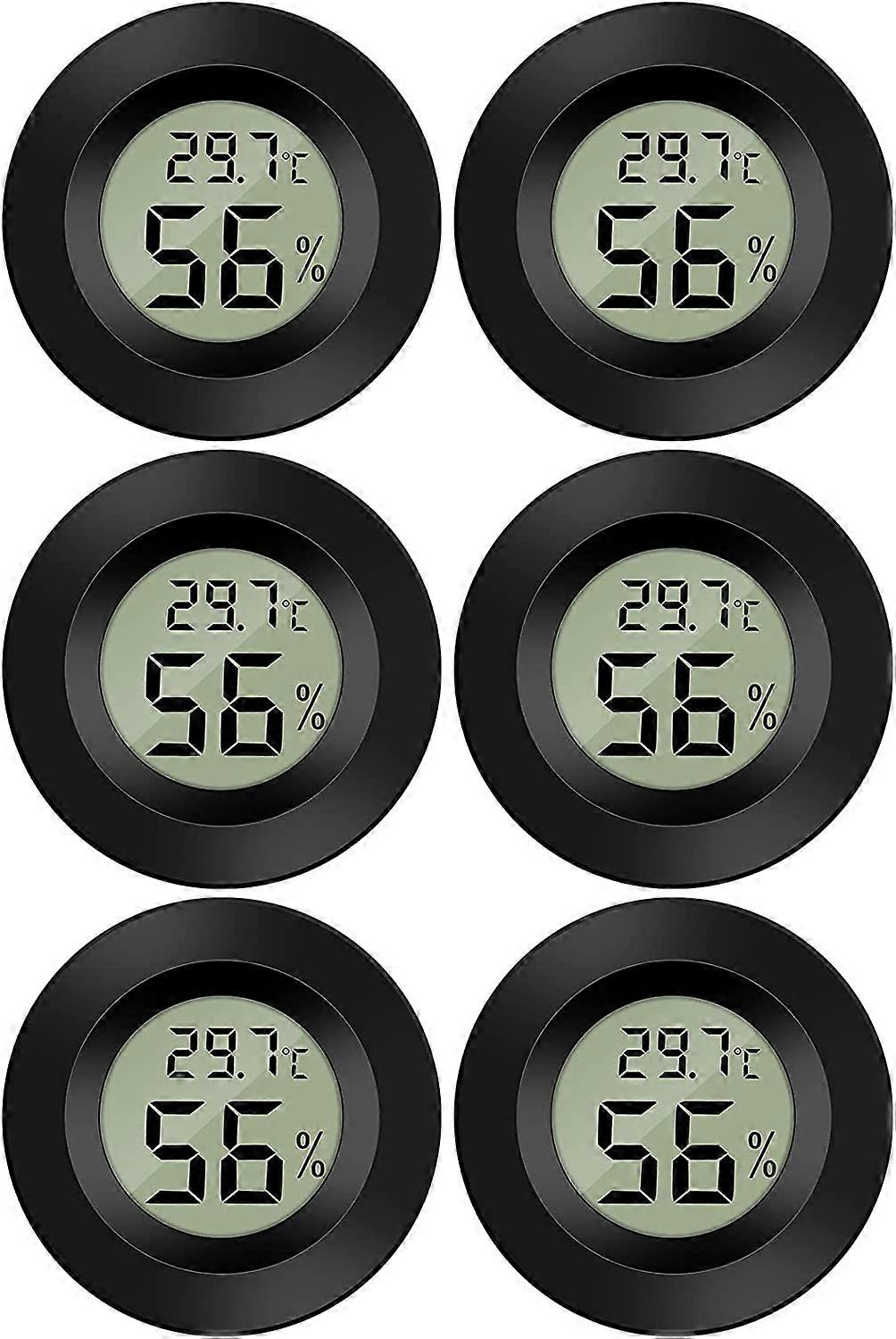 Mini Digital LCD Thermometer Hygrometer-50~70 10%~99% RH(6PC-Black)