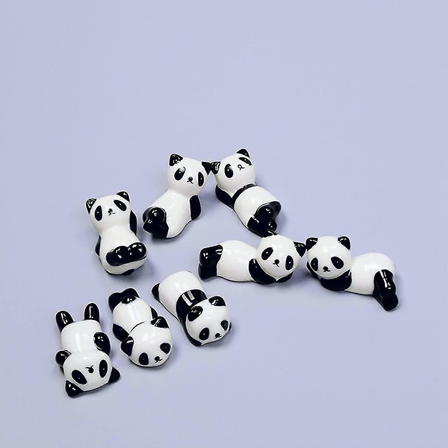 8 Pcs Set Cute Panda Ceramic Ware Chopsticks Stand Rest Rack