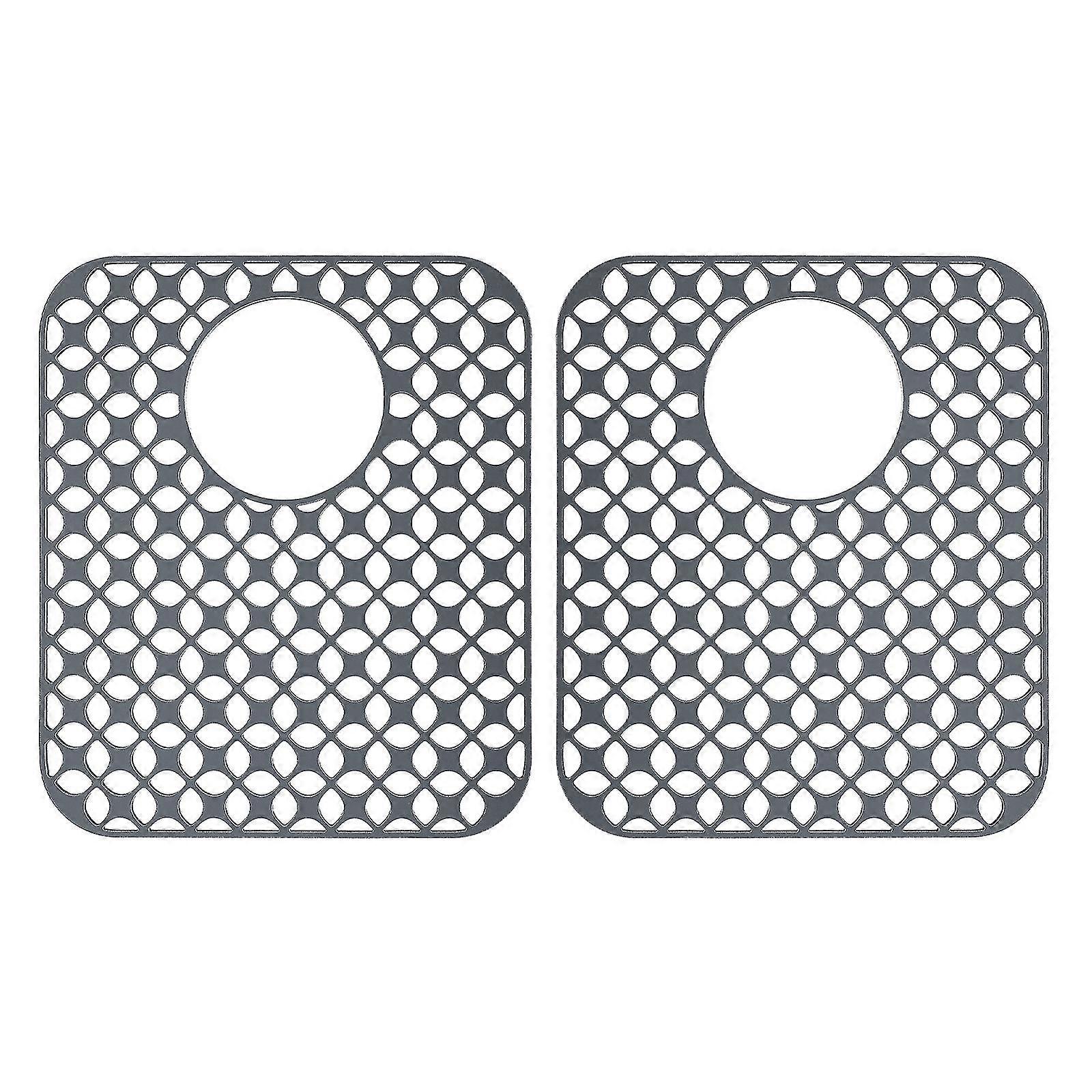 Silicone Sink Mat Kitchen Sink Protector Grid Accessory Non-slip Sink Mats 2pcs