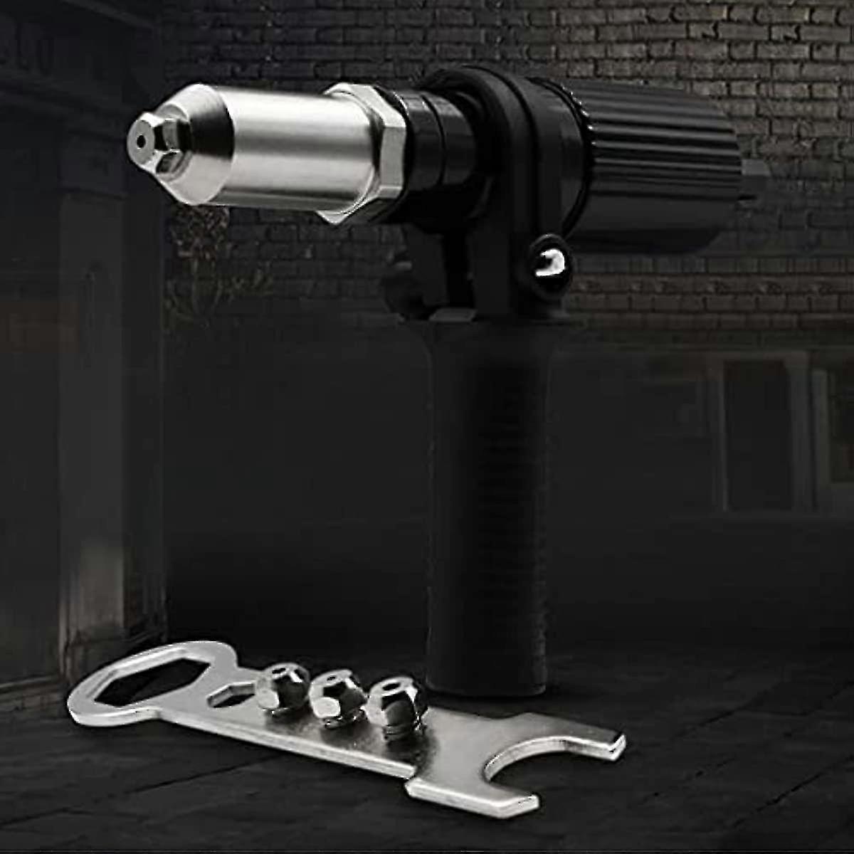 Rivet Gun Drill Adapter - Professional Electric Nut Gun Adapter Insert Cordless Power Drill Tool Kit With Anti-slip Lines Portable Durable Riveting To