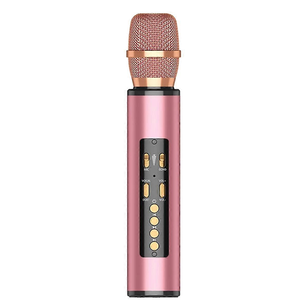 TWS Wireless with Bluetooth Speaker Home Party Performance Singing Microphone for Kids-Pink