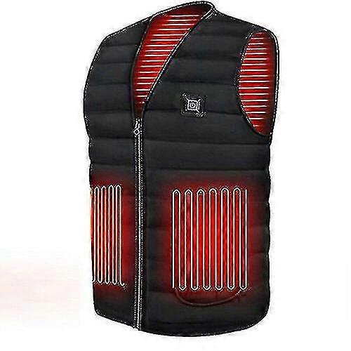 Men Electric Usb Heated Vest Jacket Coat Warm Up 5 Heating Pad Cloth Body Warmer