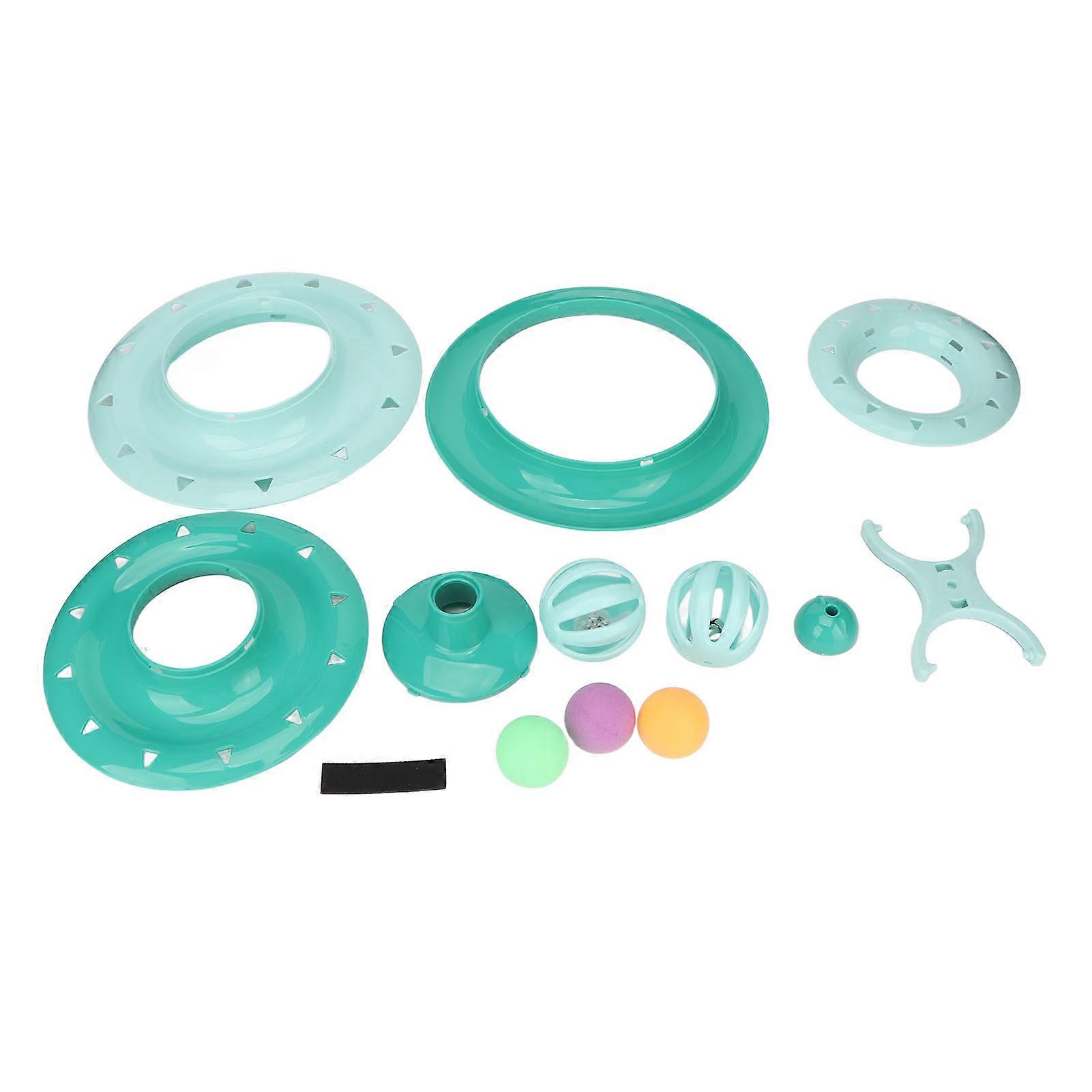 Cat Turntable Ball Multipurpose Fun Puzzle 4 niveauer Cat Toy Roller til kattejagt Jagt Øvelse Green