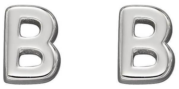 Beginnings B Initial Stud Earrings - Silver