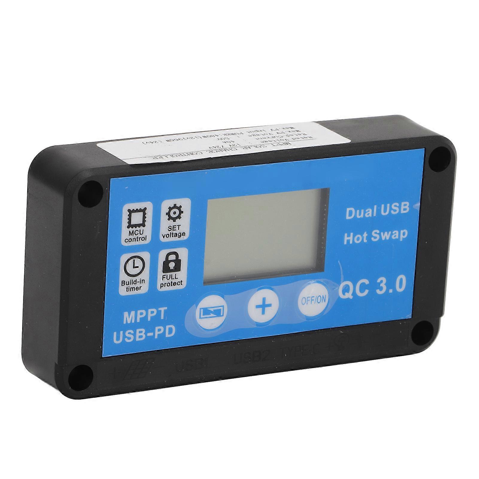 Solar Panel with 40A Controller Polysilicon 30W Dual USB Charging High Conversion Efficiency for RV Car Ships Airplanes