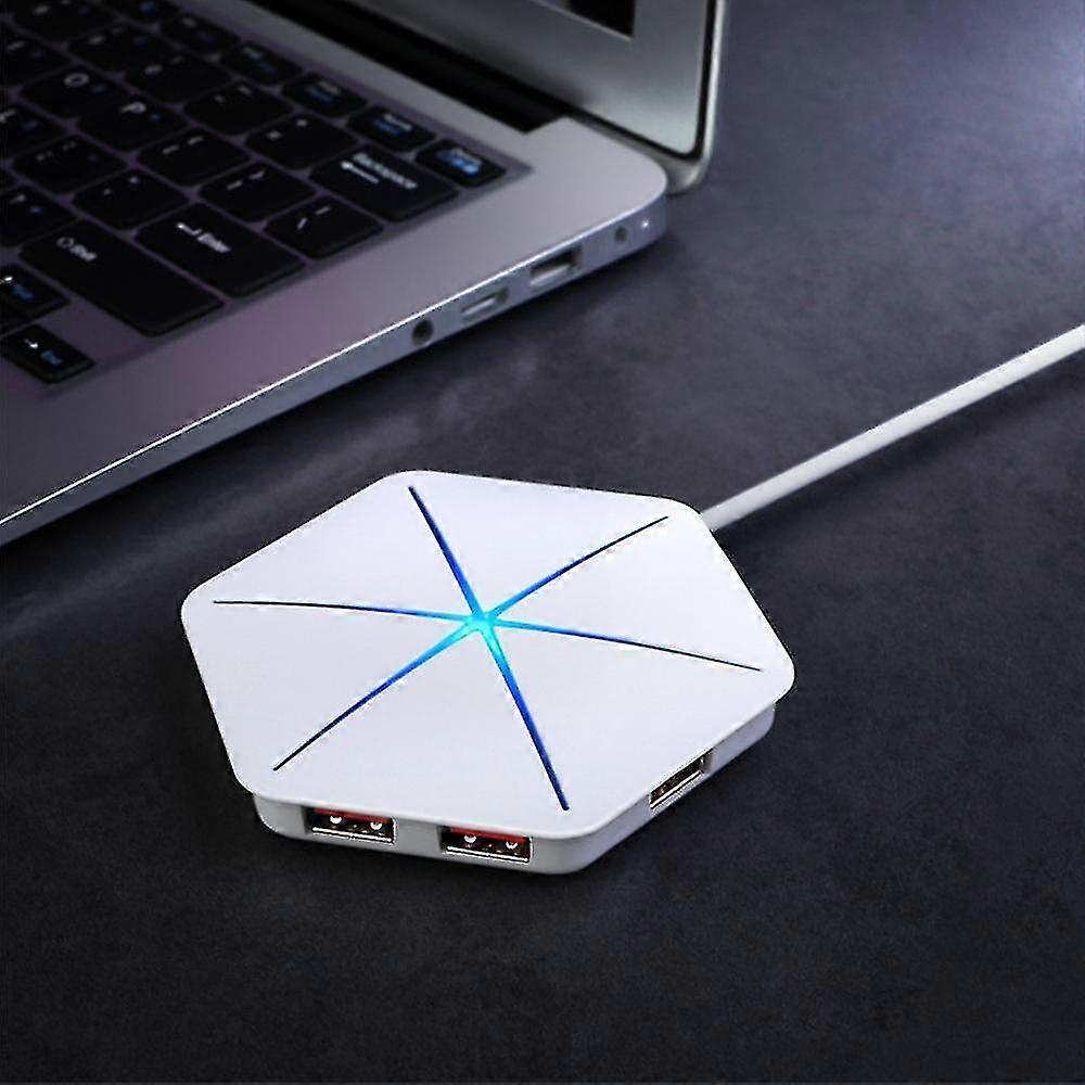 Usb Hub محور بيانات عمودي مع سلك طويل -6 منفذ USB تمديد كابل منافذ USB إضافية