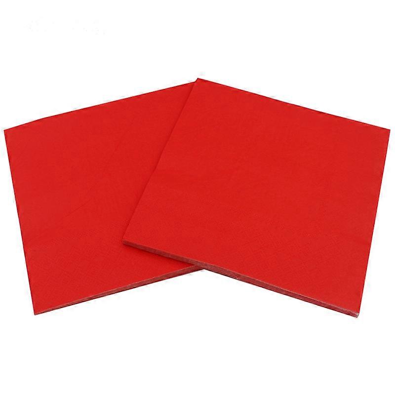 1 pack Solid Color Printed Paper Napkin (red)