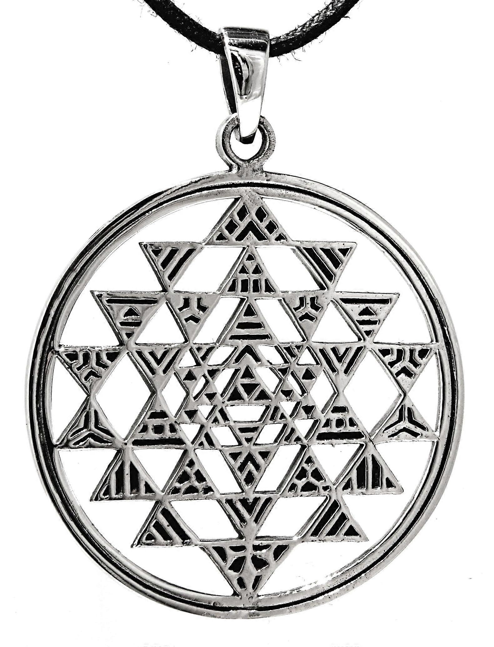 Sri Yantra 132 with Snake Chain - Silver