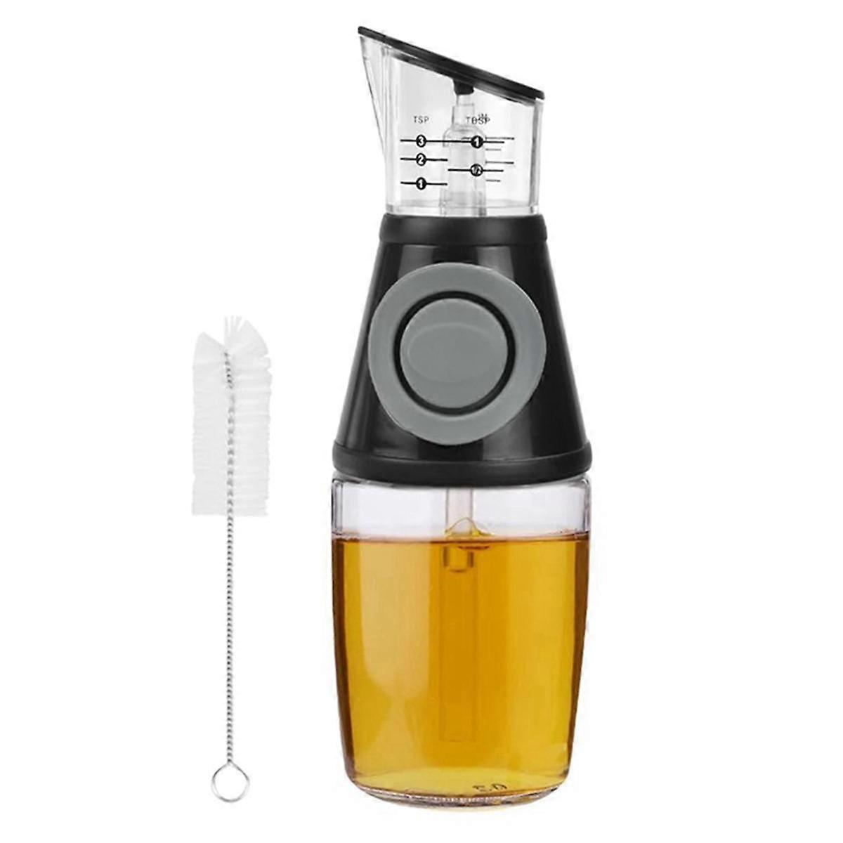 Oil Dispenser with Dosing Pump and Measuring Cup 250ML with Cleaning Brush