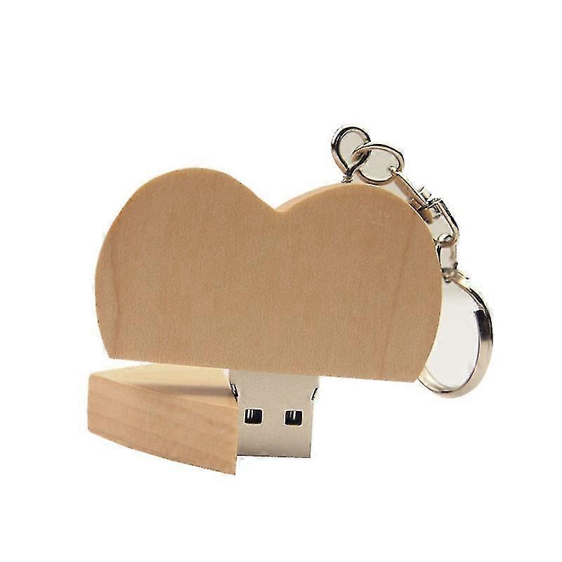 Wooden Heart Usb Flash Drive 128GB Maple wood