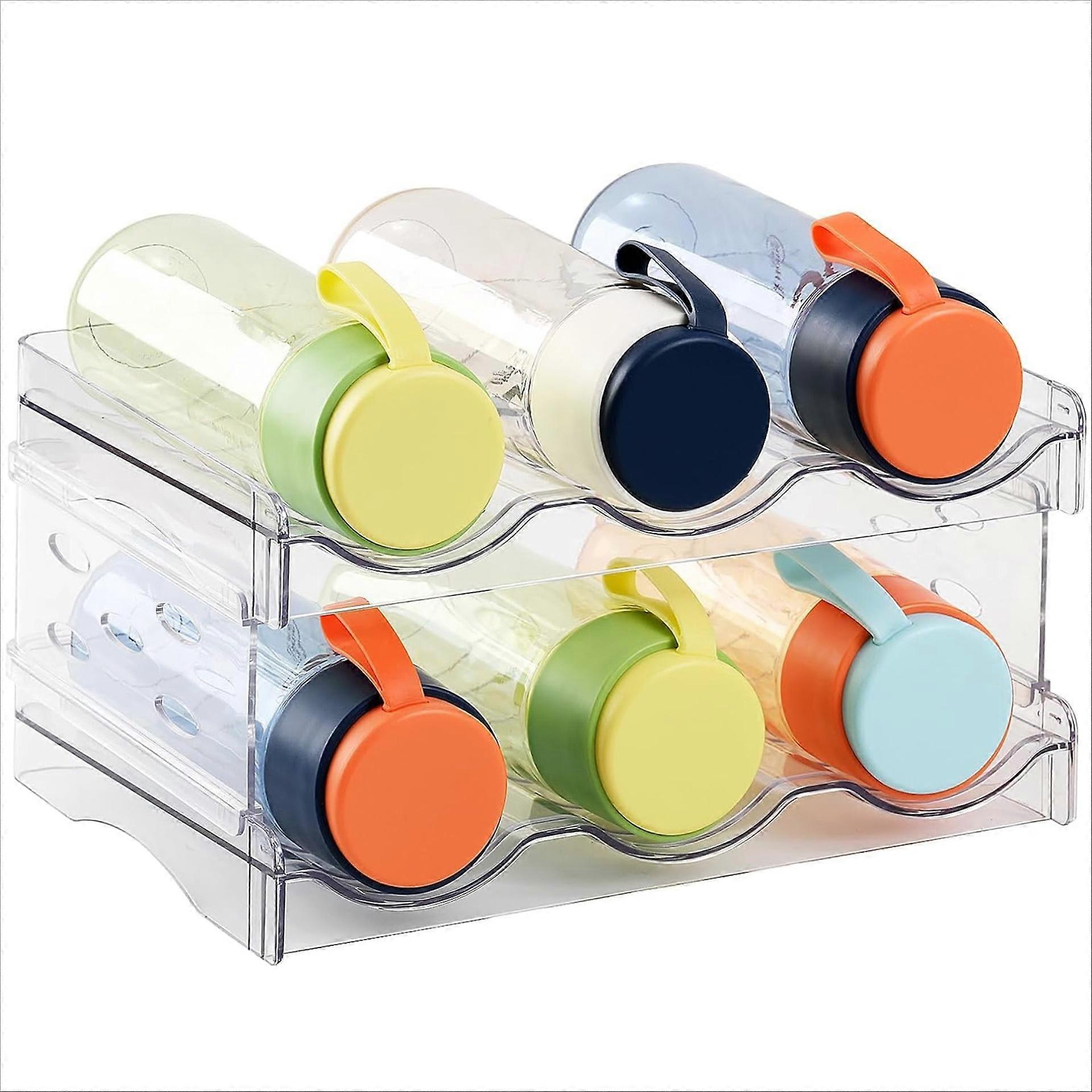 Transparent water bottle storage rack beverage bottle storage display rack stackable PET red wine thermos cup rack