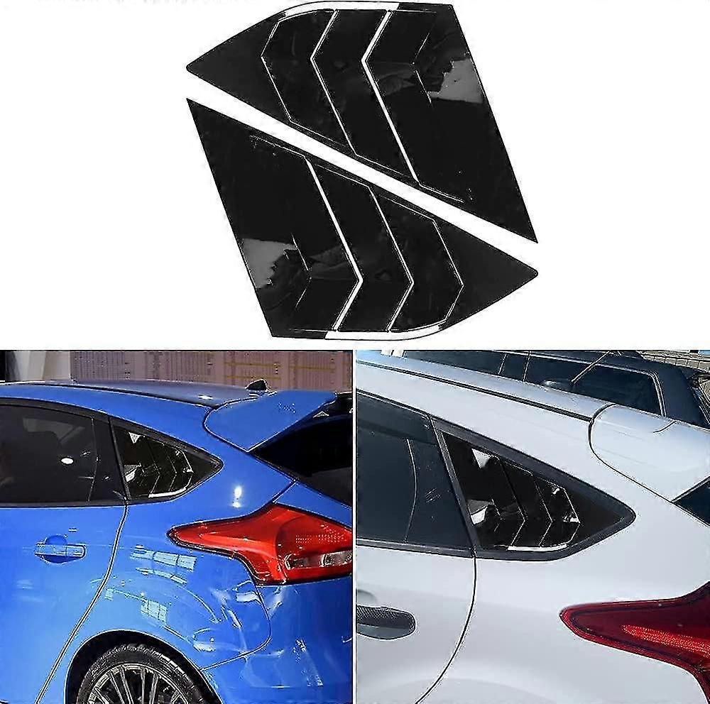 Rear Side Window Louvers for Focus ST RS Mk3 Hatchback (Matte Black)