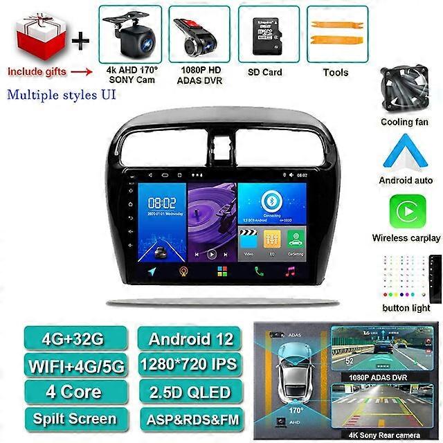 Mitsubishi mirage 6 attrage 2012 2013 2014 2015 2016 2018 Android 10.0 DSP Araç Radyo Navigasyon Android auto için Android 12