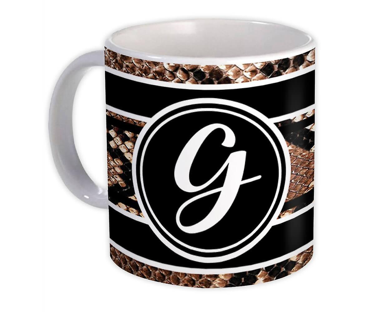 Gift Mug: Monogram Letter G Snake