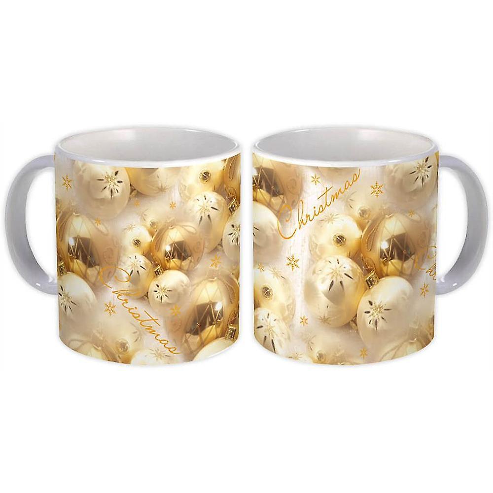 Gift Mok: Tree Baubles Kerstpatroon