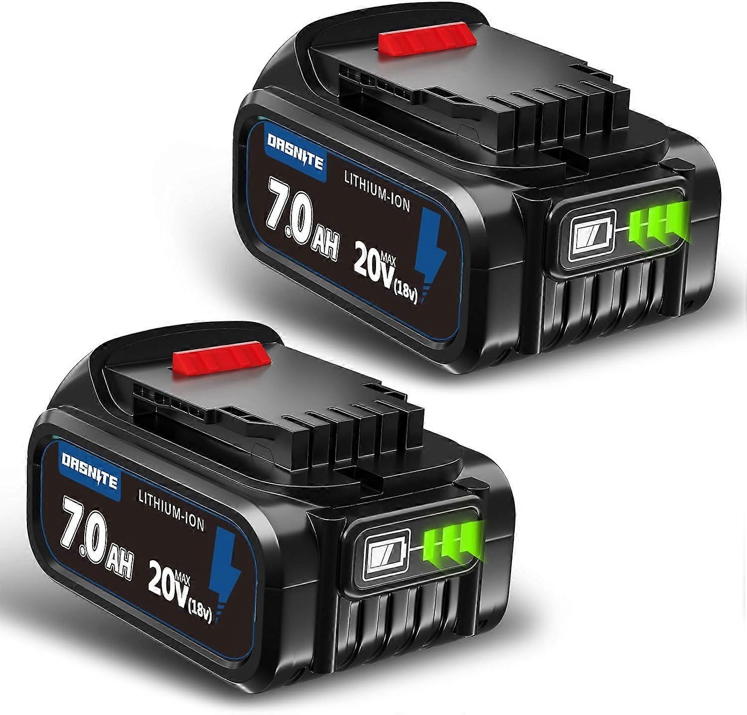 Compatible DASNITE DCB200 7.0Ah 2Pack 18V-20V Battery Remplacement for Dewalt Batteries Compatible with Dewalt 18V Battery DCB180 DCB181 DCB200 DCB201