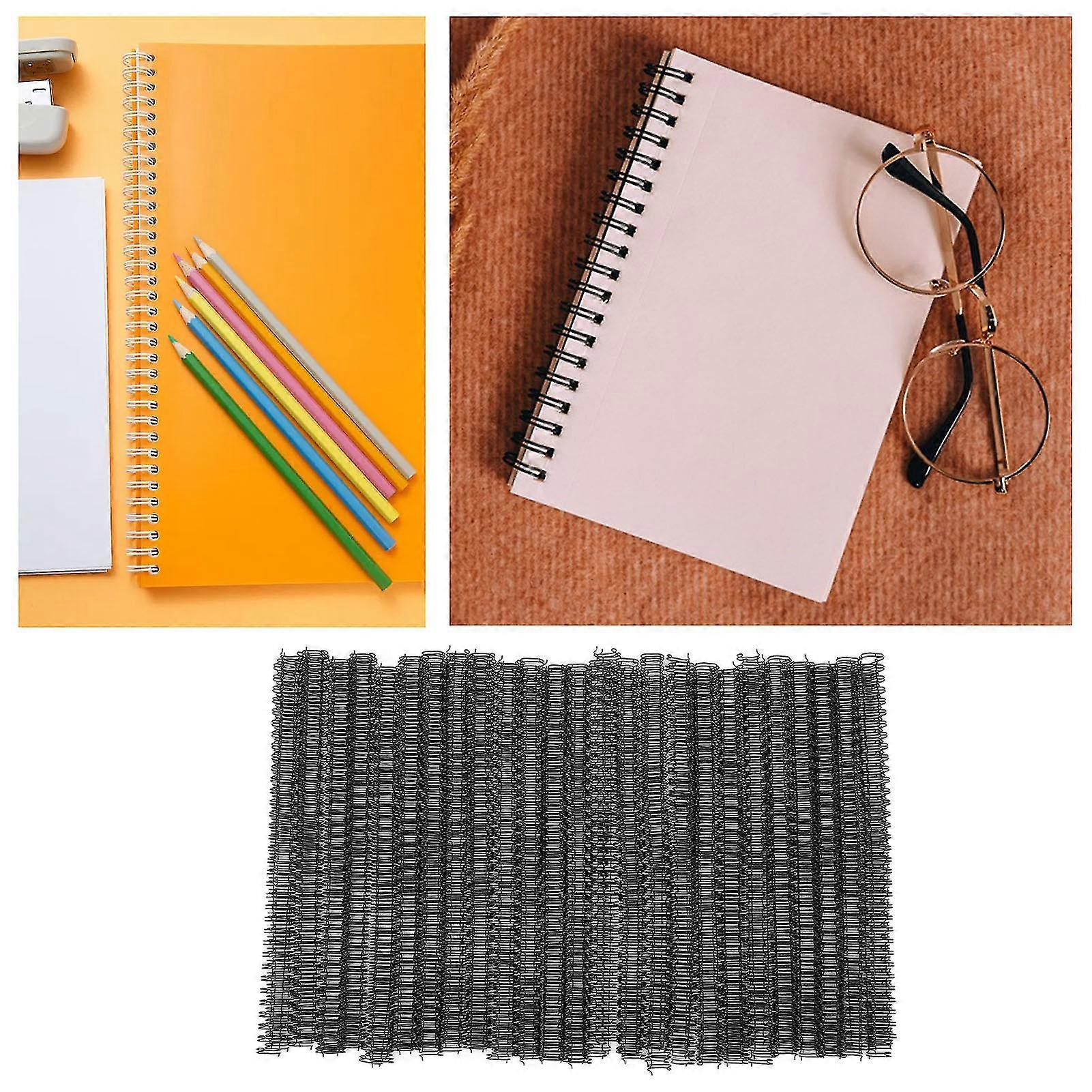 100Pcs Double Loop Wire Binding Spine 60 Sheet Capacity 3:1 Pitch 34 Loop 9.5mm Diameter Set Kit for A4 Paper