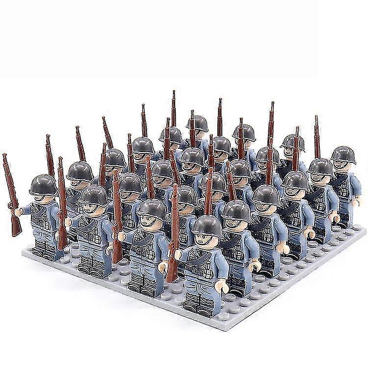 24pcs Figure militari Blocchi di costruzione tedesco Sovietico Stati Uniti Francia Giappone Soldati Mattoni Bambini Giocattoli