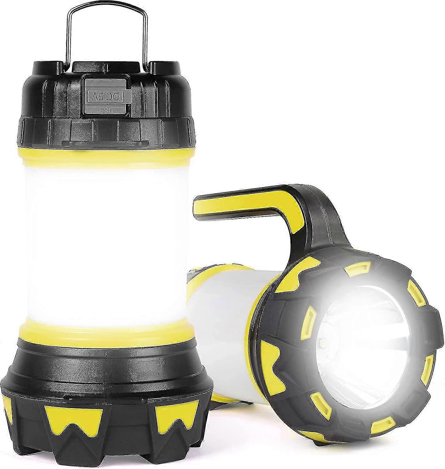 Şarj Edilebilir Led Fener, 1000 Lümen 360 Kamp Lambası, Şarj Edilebilir Led Taşınabilir Spot Işığı, Ultra Güçlü, 6 Modlu Kamp Lambası, Usb Kablosu Dahil