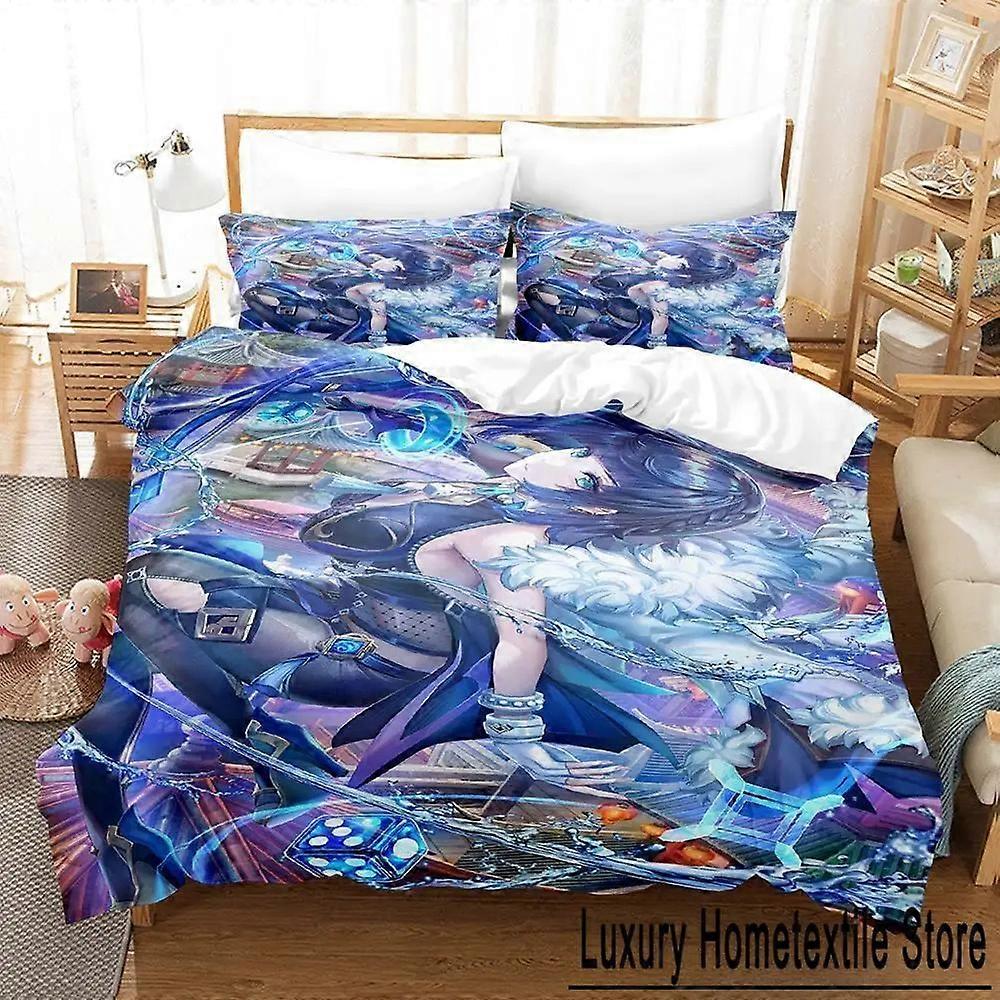 o2001 Lakan Nytt spel Yelan Genshin Impact Sängkläder Set tredelat set Vuxen Barn Sovrum Påslakan Set Kawaii Flickor Lakan fVV2001