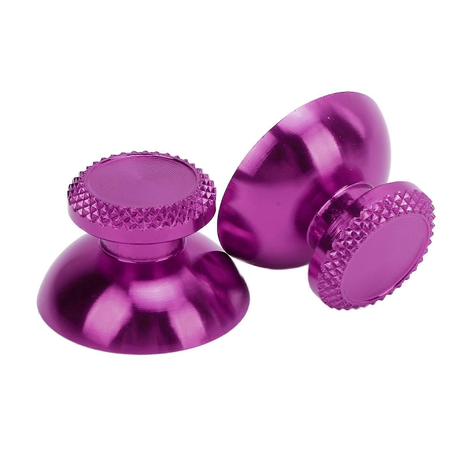 2Pcs Metal Analog Grips Stick Thumbsticks Controller Aluminum Alloy Metallic Joystick Handheld Game Console Accessories Purple 