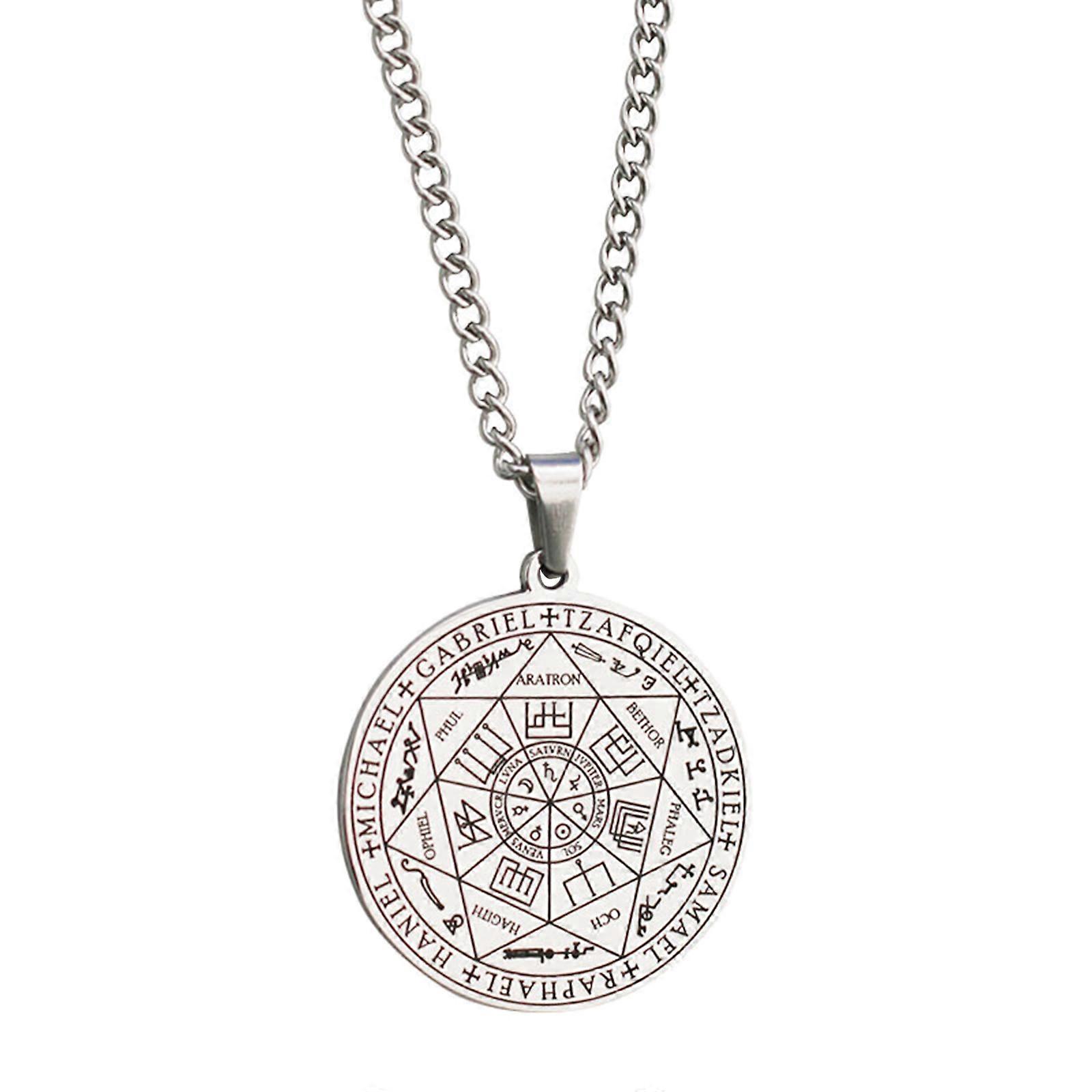 Sigilli dei Sette Arcangeli ciondolo girocollo istruzione collana d'argento