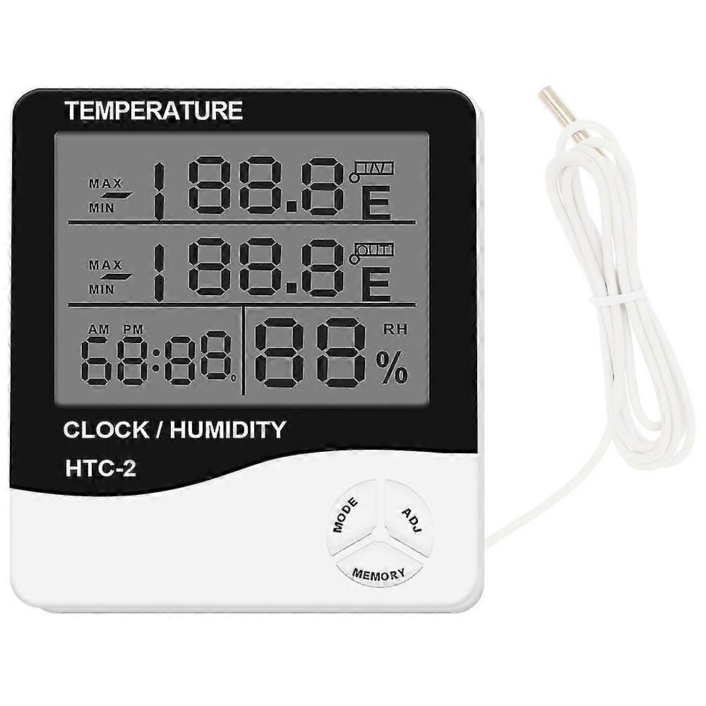 Htc-2 Indoor Outdoor Digital Temperature Humidity Meter Stat C Alarm Sensor Probe