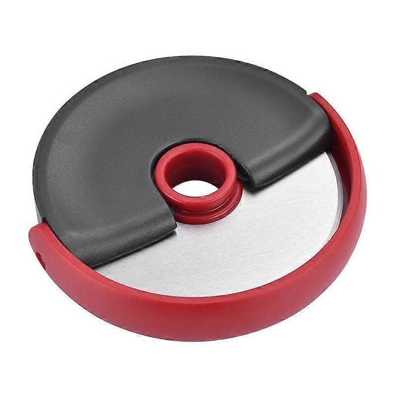 Red-Round Roller Pizza Wheel Knife Pie Knife Multifunctional Pie Cutter Pizza Knife Ring Vegetable Cutter (1)