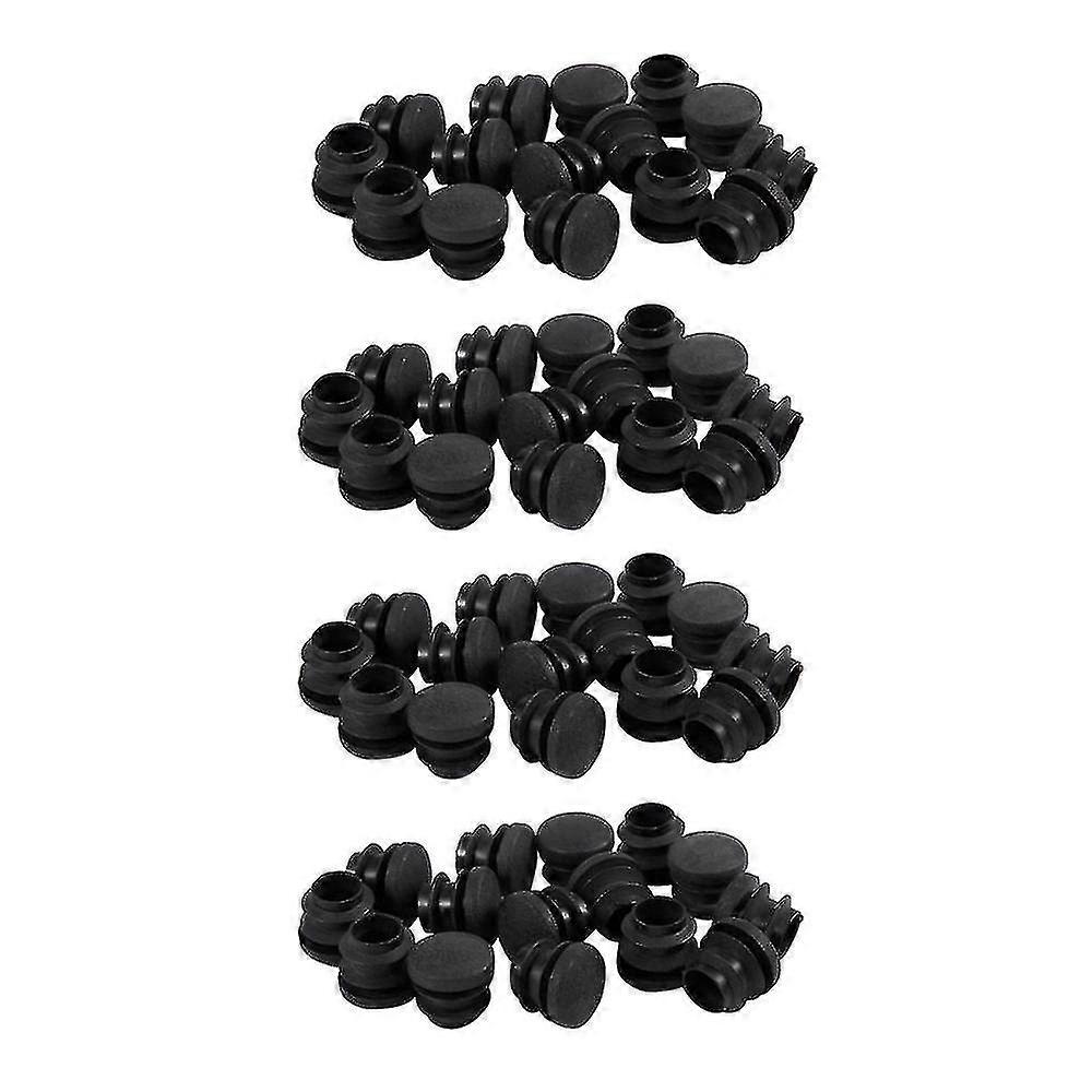 60pcs Black Plastic Blanking End Cap Round Tube Insert Pipe Bung 16mm