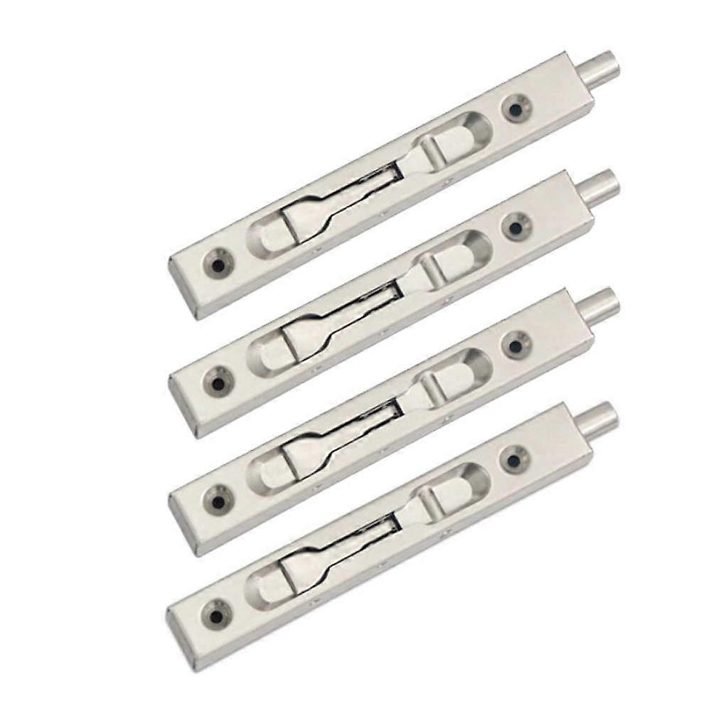 4 Pack (2 Pairs) Door Flush Bolt Latch Slide Latch, Concealed Bolt Security Lever Action, (15cm Length)