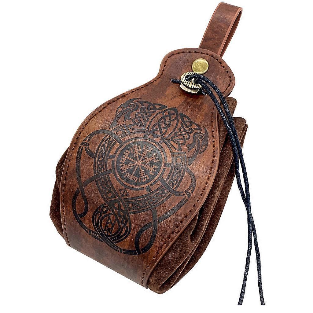 PU Leather Drawstring DND-Dice Bag, RPG-Dice Pouch Bag, Foldable Tray and Bag