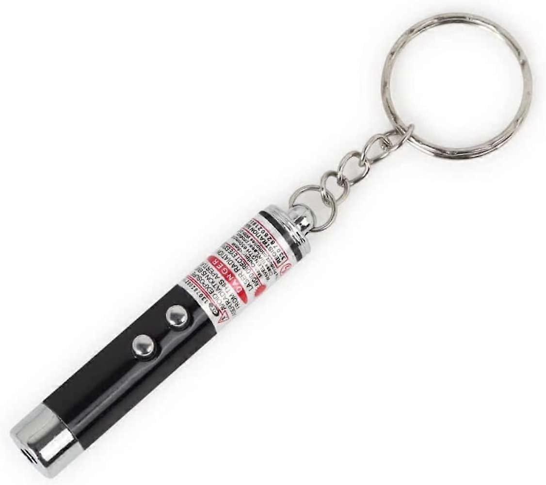 Mini Cat Toys Laser Pointer Pen Keychain Flashlight Funny Dog Stick Pet Lamp White Light LED Infrared (3 PCS, Black)