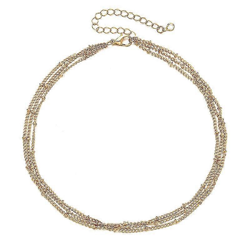 Collar de gargantilla de cadena de oro Collar de delicada cadena larga