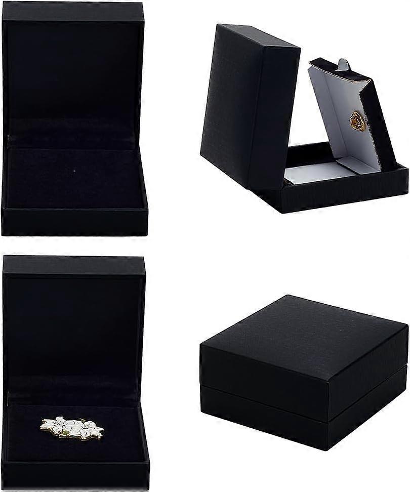 Paper Gift Box Rectangle Black 7.1x6.6x3.55cm