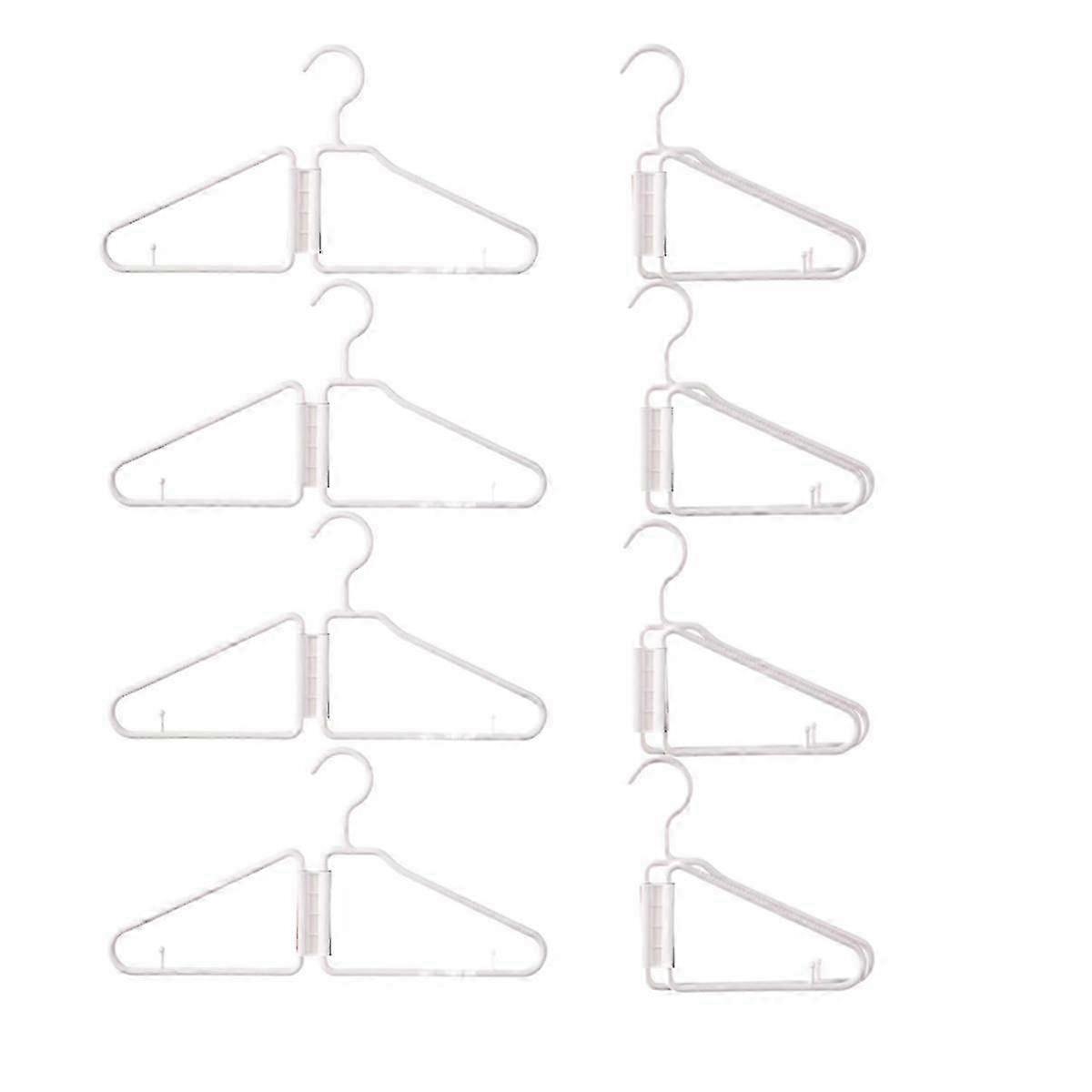 8 Stück faltbare Kleiderbügel, faltbare Kleiderbügel aus Kunststoff, tragbarer faltbarer Kleiderbügel, faltbare Reisebügel (weiß)