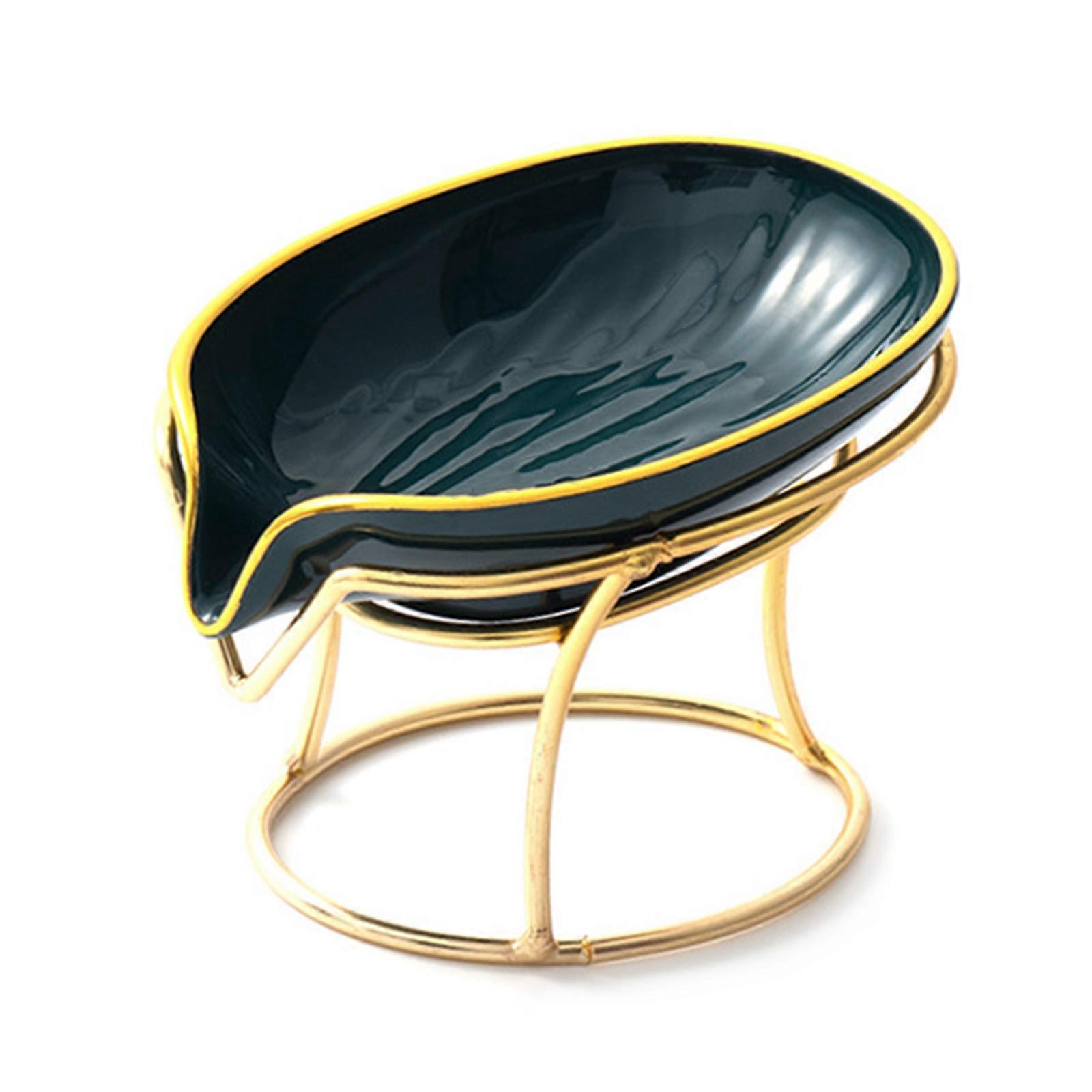 Shower Soap Dishes Container with Suction Cup Leaf Shape Self Draining for Bathroom Kitchen