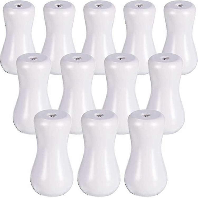 12 Packs White Wooden Cord Plastic Tassel Wooden Cord Tassels For Window Blind, Button Cord, Drop End For Blinds Or Shades Jskee