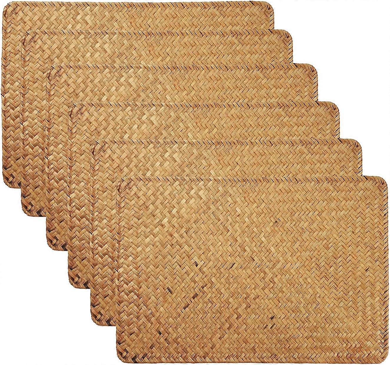 Seagrass Placemats - Heat Resistant Woven Table Mats Rectangular (4 Pieces)