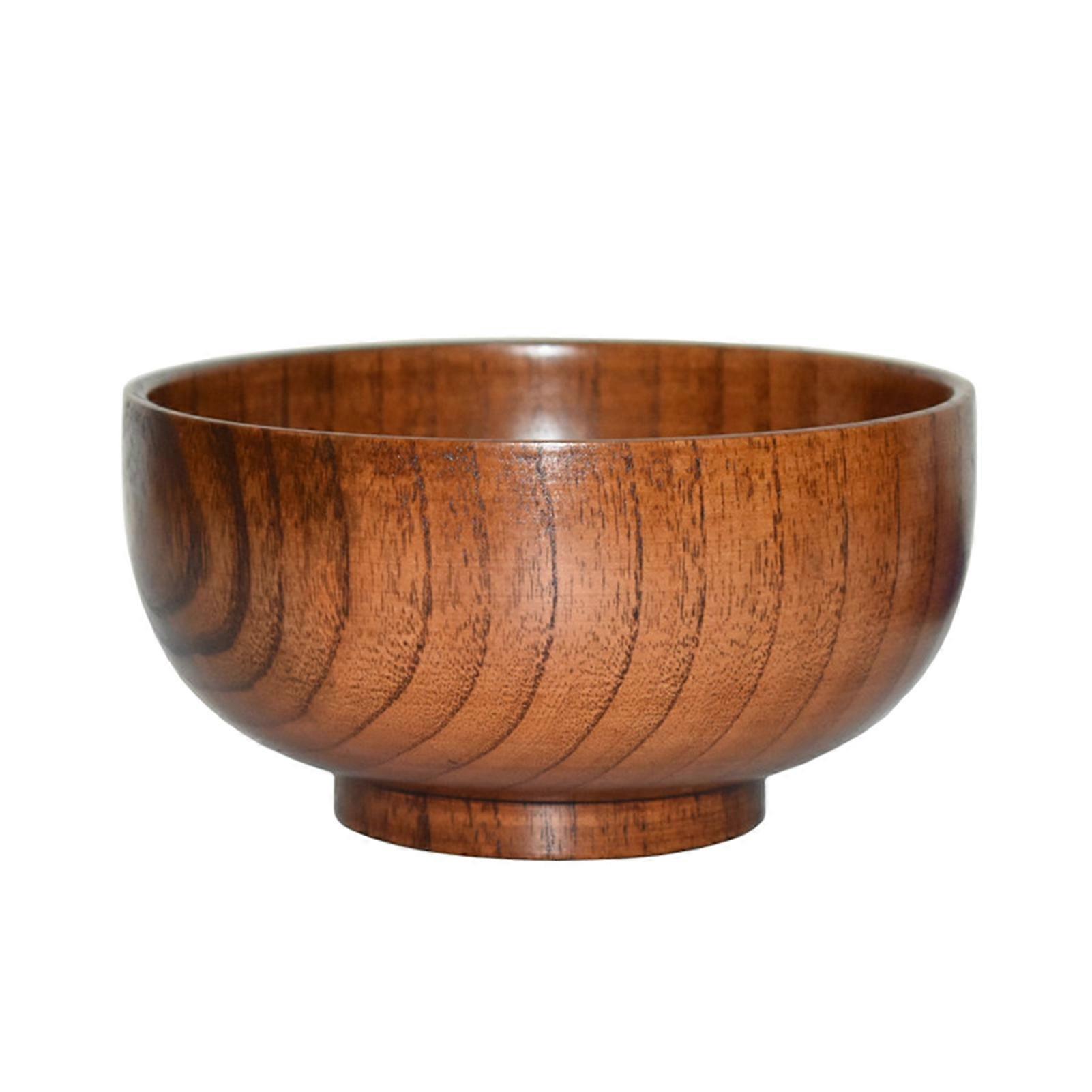 Wooden Noodles Rice Soup Bowl Food Storage Container Kitchen Tableware Gadget