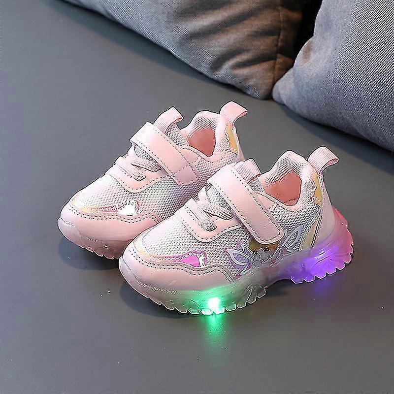Baby Princess Shoes With Led Lights Luminous Sneakers For Kids Girls Breathable Glowing Toddler Shoes Baby Gift Tenis Size21-30