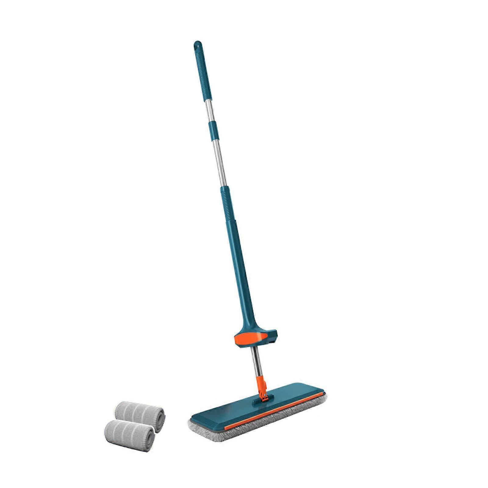 2 in 1 Self-Cleaning Hands-Free Mop with Microfiber Pad for Wet & Dry Use, Automatic Wringing, Ideal for Home Kitchen